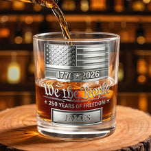 Load image into Gallery viewer, Personalized Custom Whiskey Glass American Flag Gift for Dad