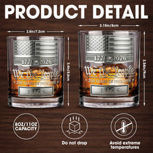Load image into Gallery viewer, Personalized Custom Whiskey Glass American Flag Gift for Dad