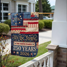 Load image into Gallery viewer, Personalized Double-Sided Garden Flag Custom Family Name 4th of July Gift