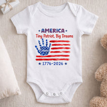 Load image into Gallery viewer, Personalized American Flag Baby Onesie Custom Name Gift for 4th of July