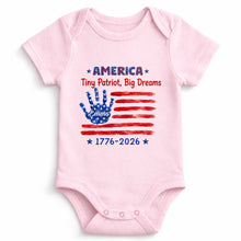 Load image into Gallery viewer, Personalized American Flag Baby Onesie Custom Name Gift for 4th of July