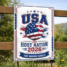 Load image into Gallery viewer, Personalized Metal Sign Custom Name USA Flag Gift for Soccer Lovers