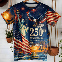 Load image into Gallery viewer, Personalized 250th Anniversary Eagle Shirt Custom Name Gift