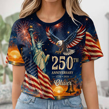 Load image into Gallery viewer, Personalized 250th Anniversary Eagle Shirt Custom Name Gift