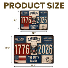 Load image into Gallery viewer, Personalized Metal Sign American Flag Custom Family Name Gift