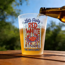 Load image into Gallery viewer, Personalized Frosted Cups Custom Family Name 4th of July Party