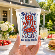 Load image into Gallery viewer, Personalized Frosted Cups Custom Family Name 4th of July Party