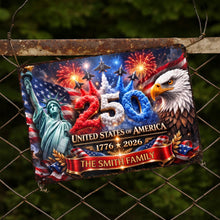 Load image into Gallery viewer, Personalized Metal Sign Custom Family Name USA Flag Gift