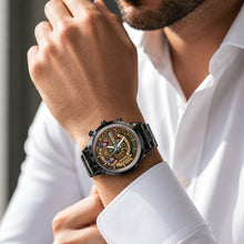 Load image into Gallery viewer, Personalized Men's Watch Custom Name American Flag Gift for Dad