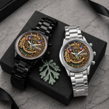 Load image into Gallery viewer, Personalized Men's Watch Custom Name American Flag Gift for Dad