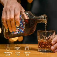 Load image into Gallery viewer, Personalized Whiskey Bottle with Eagle & American Flag Design for Dad, 4th of July Gift