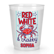 Load image into Gallery viewer, Personalized Frosted Cups Patriotic Crab Independence Day Gift
