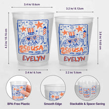 Load image into Gallery viewer, Personalized Frosted Cups Custom Name 4th of July Gift Idea