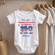 Load image into Gallery viewer, Personalized Baby Onesie Custom Name 4th of July Gift Idea