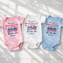 Load image into Gallery viewer, Personalized Baby Onesie Custom Name 4th of July Gift Idea