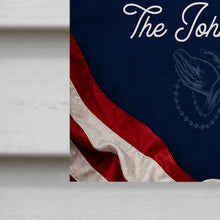 Load image into Gallery viewer, Personalized Double-Sided Garden Flag Custom Family Name USA Cross