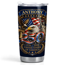 Load image into Gallery viewer, Personalized 20oz Stainless Steel Tumbler Custom Name America Gift for Dad