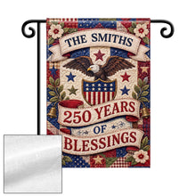 Load image into Gallery viewer, Personalized Double-Sided Garden Flag Custom Family Name 4th of July Gift