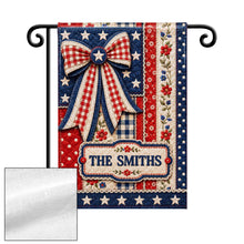 Load image into Gallery viewer, Personalized 4th of July Garden Flag Custom Family Name Gift