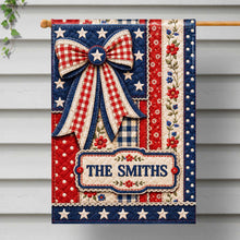 Load image into Gallery viewer, Personalized 4th of July Garden Flag Custom Family Name Gift