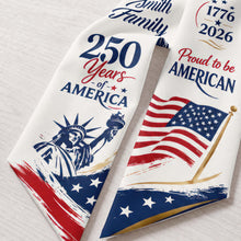 Load image into Gallery viewer, Personalized American Flag Decorative Sash Custom Family Name 4th of July Gift