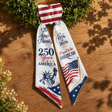Load image into Gallery viewer, Personalized American Flag Decorative Sash Custom Family Name 4th of July Gift