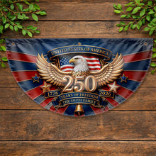 Load image into Gallery viewer, Personalized Family Eagle Fan Flag Custom Name 4th of July Gift