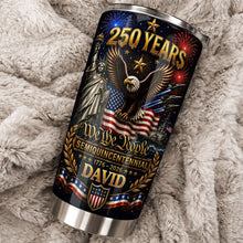 Load image into Gallery viewer, Personalized 20oz Stainless Steel Tumbler American Flag Gift for Dad