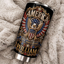 Load image into Gallery viewer, Personalized Stainless Steel Tumbler 20oz Eagle Design Gift for 250th Anniversary
