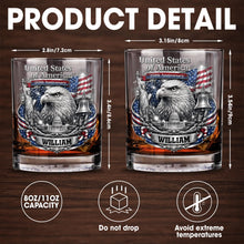 Load image into Gallery viewer, Personalized Custom Whiskey Glass with American Flag Gift for Dad