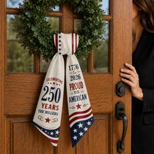 Load image into Gallery viewer, Personalized American Flag Decorative Sash Custom Family Name 4th of July