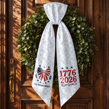 Load image into Gallery viewer, Personalized Independence Day Flag Decorative Sash Custom Family Name 250th Anniversary