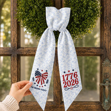 Load image into Gallery viewer, Personalized Independence Day Flag Decorative Sash Custom Family Name 250th Anniversary