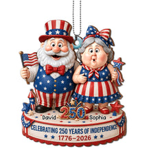 Load image into Gallery viewer, Personalized Wood Car Hanging Ornament American Flag Gift for Couple