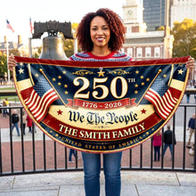 Load image into Gallery viewer, Personalized USA Flag Non-Pleated Fan Flag Custom Family Gift