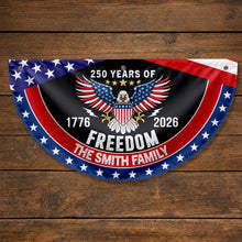 Load image into Gallery viewer, Personalized Bald Eagle Non-Pleated Fan Flag Custom Family Name Gift for 4th of July