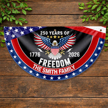 Load image into Gallery viewer, Personalized Bald Eagle Non-Pleated Fan Flag Custom Family Name Gift for 4th of July