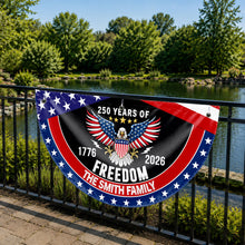 Load image into Gallery viewer, Personalized Bald Eagle Non-Pleated Fan Flag Custom Family Name Gift for 4th of July
