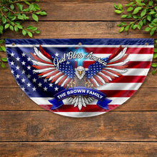Load image into Gallery viewer, Personalized American Flag Fan Flag Custom Family Name 4th of July Gift