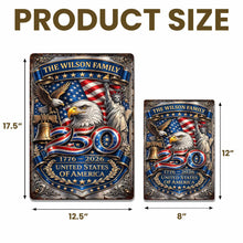 Load image into Gallery viewer, Personalized 250th Anniversary Metal Sign Custom Name Gift