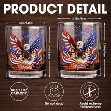 Load image into Gallery viewer, Personalized Custom Whiskey Glass USA Flag Eagle Gift for Dad