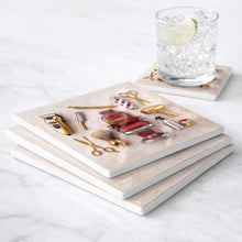 Load image into Gallery viewer, Personalized Ceramic Coaster Custom Barber Chair Gift for Dad