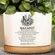 Load image into Gallery viewer, Personalized Ceramic Plant Pot Custom Name Gift for Nail Artist