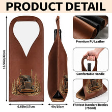Load image into Gallery viewer, Personalized Leather Wine Bag Custom Name for Truck Driver Gift