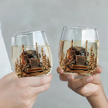 Load image into Gallery viewer, Personalized Stemless Wine Glass Custom Name Truck Driver Gift