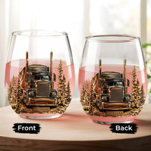 Load image into Gallery viewer, Personalized Stemless Wine Glass Custom Name Truck Driver Gift