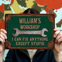 Load image into Gallery viewer, Personalized Metal Sign for Garage Custom Name Gift for Dad