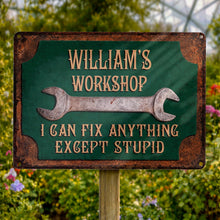 Load image into Gallery viewer, Personalized Metal Sign for Garage Custom Name Gift for Dad