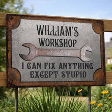 Load image into Gallery viewer, Personalized Metal Sign for Garage Custom Name Gift for Dad