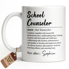 Load image into Gallery viewer, Personalized School Counselor Coffee Mug Custom Name Gift